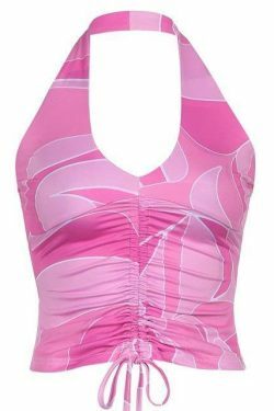 Coquette Aesthetic Pink Top with Y2K Style and Grunge Vibes