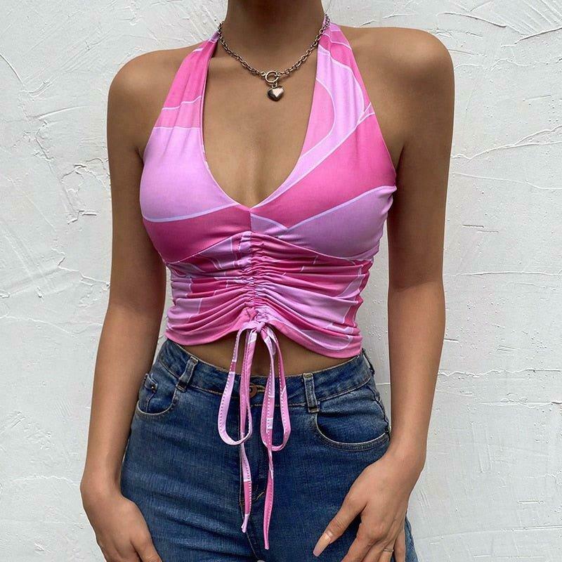 Coquette Aesthetic Pink Top with Y2K Style and Grunge Vibes Coquette Aesthetic Pink Top with Y2K Style and Grunge Vibes