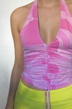 Coquette Aesthetic Pink Top with Y2K Style and Grunge Vibes