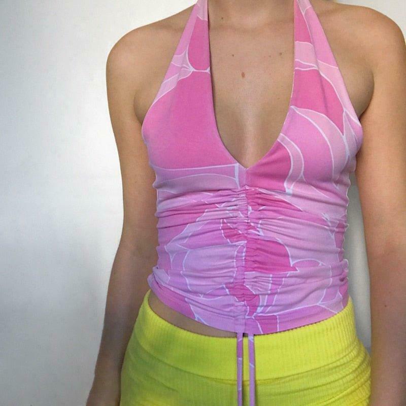 Coquette Aesthetic Pink Top with Y2K Style and Grunge Vibes Coquette Aesthetic Pink Top with Y2K Style and Grunge Vibes