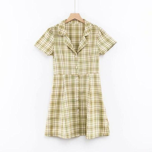 Coquette Aesthetic Plaid Dress - Y2K Fashion Outfit with Grunge Style and Pastel Goth Vibes