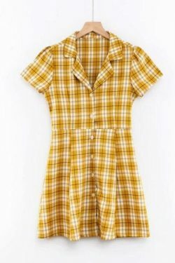 Coquette Aesthetic Plaid Dress - Y2K Fashion Outfit with Grunge Style and Pastel Goth Vibes