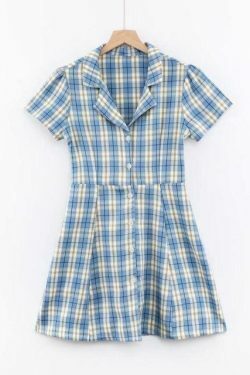 Coquette Aesthetic Plaid Dress - Y2K Fashion Outfit with Grunge Style and Pastel Goth Vibes
