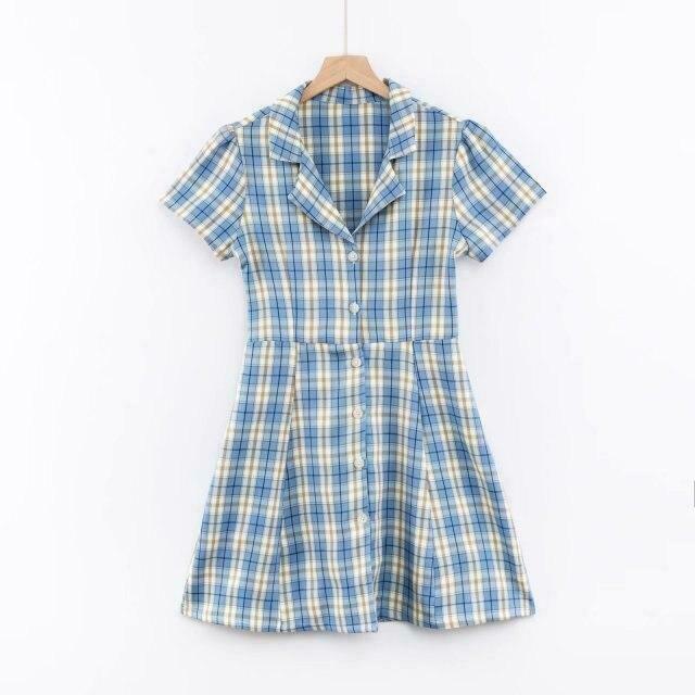 Coquette Aesthetic Plaid Dress - Y2K Fashion Outfit with Grunge Style and Pastel Goth Vibes