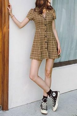 Coquette Aesthetic Plaid Dress - Y2K Fashion Outfit with Grunge Style and Pastel Goth Vibes