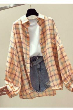 Coquette Aesthetic Plaid Shirt - Y2K Fashion Women's Grunge Style Top