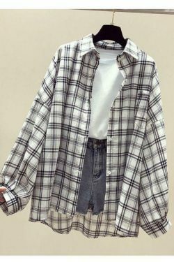 Coquette Aesthetic Plaid Shirt - Y2K Fashion Women's Grunge Style Top