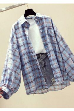 Coquette Aesthetic Plaid Shirt - Y2K Fashion Women's Grunge Style Top
