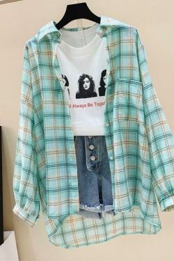 Coquette Aesthetic Plaid Shirt - Y2K Fashion Women's Grunge Style Top