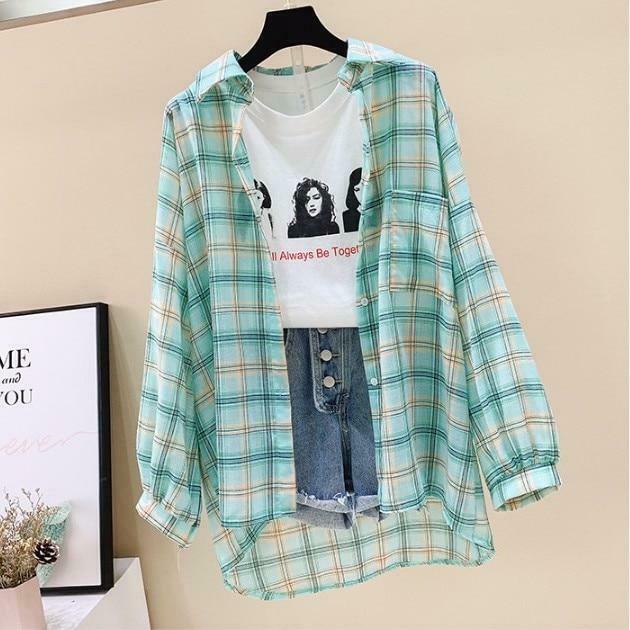 Coquette Aesthetic Plaid Shirt - Y2K Fashion Women's Grunge Style Top Coquette Aesthetic Plaid Shirt - Y2K Fashion Women's Grunge Style Top