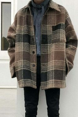 Coquette Aesthetic Plaid Winter Jacket - Y2K Fashion for Women