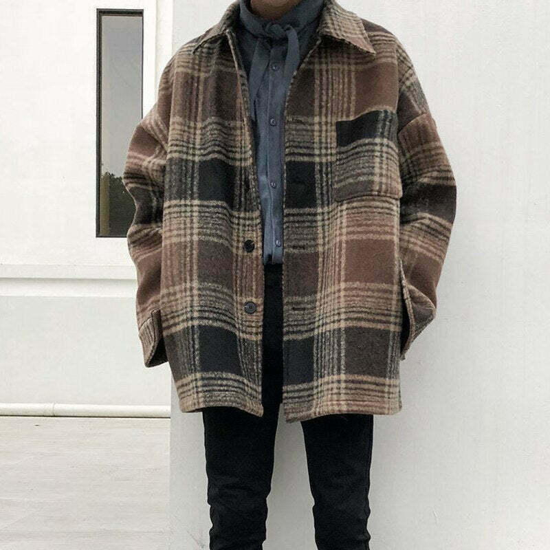 Coquette Aesthetic Plaid Winter Jacket - Y2K Fashion for Women