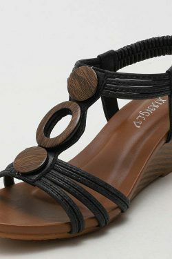 Coquette Aesthetic Platform Mary Janes: Soft Thick Sole Large Size Wedge Heel Sandals