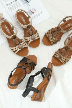 Coquette Aesthetic Platform Mary Janes: Soft Thick Sole Large Size Wedge Heel Sandals