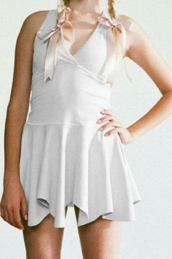 Coquette Aesthetic Pleat Sway Mini Dress - Y2K Fashion Women's Clothing