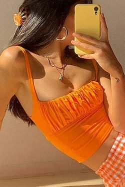 Coquette Aesthetic Pleated Cami: Y2K Fashion Top - Grunge Style, Pastel Goth, Cute Tops, Cargo Skirt