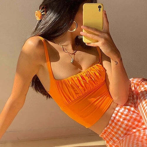 Coquette Aesthetic Pleated Cami: Y2K Fashion Top - Grunge Style, Pastel Goth, Cute Tops, Cargo Skirt Coquette Aesthetic Pleated Cami: Y2K Fashion Top - Grunge Style, Pastel Goth, Cute Tops, Cargo Skirt