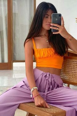 Coquette Aesthetic Pleated Cami: Y2K Fashion Top - Grunge Style, Pastel Goth, Cute Tops, Cargo Skirt