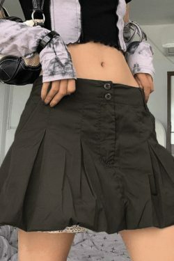 Coquette Aesthetic Pleated Cargo Mini Skirt - Y2K Fashion Statement