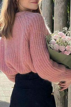 Coquette Aesthetic Plush Pinnacle Chunky Sweater