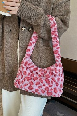 Coquette Aesthetic Plush Shoulder Bag - Y2K Fashion Statement with Grunge and Pastel Goth Vibes