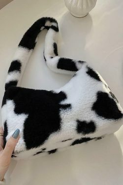 Coquette Aesthetic Plush Shoulder Bag - Y2K Fashion Statement with Grunge and Pastel Goth Vibes