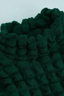 Coquette Aesthetic Popcorn Textured Mini Dress with Tie Side