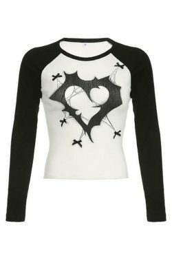 Coquette Aesthetic Print Bow Decor Raglan Long Sleeve Knit