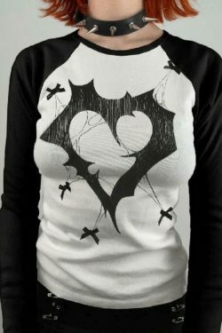 Coquette Aesthetic Print Bow Decor Raglan Long Sleeve Knit