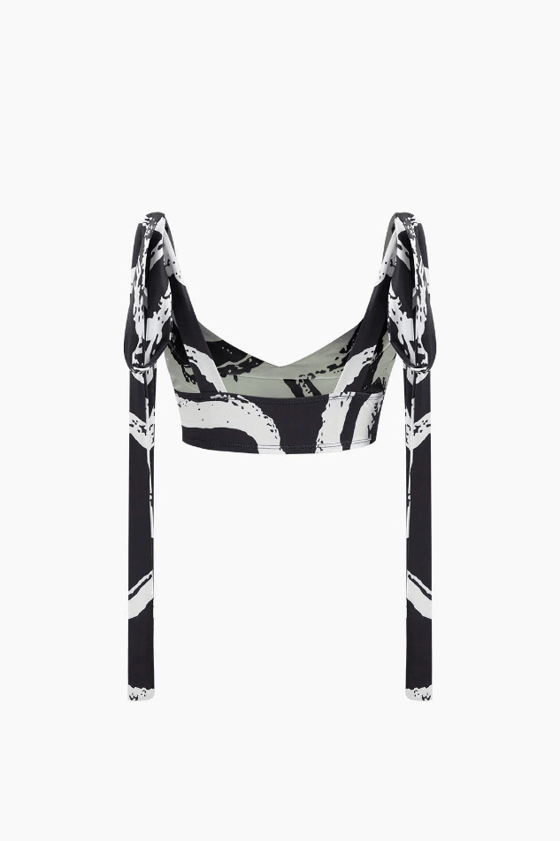 Coquette Aesthetic Printed Tie Strap Cami with Drawstring Slit Skirt Set