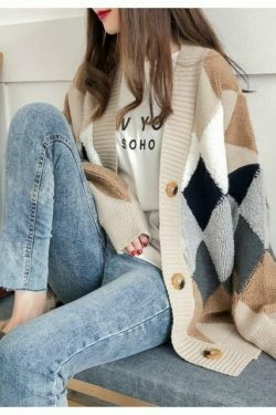 Coquette Aesthetic Puff Sleeve Loose Sweater - Y2K Fashion Women's Clothing