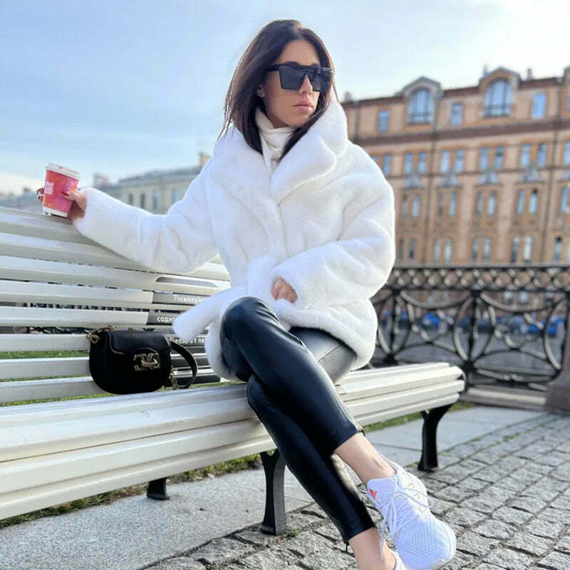 Coquette Aesthetic Rabbit Fur Warm Coat - Y2K Fashion Grunge Style, Pastel Goth, Old Money Coquette Aesthetic Rabbit Fur Warm Coat - Y2K Fashion Grunge Style, Pastel Goth, Old Money