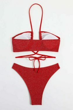 Coquette Aesthetic Red Bikini Set for Women: Y2K Fashion Swimwear