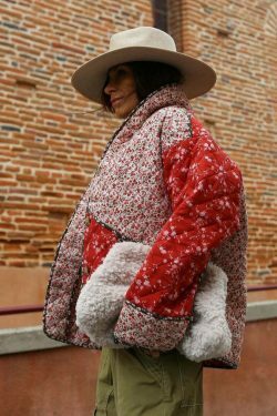 Coquette Aesthetic Red Floral Padded Short Coat - Vintage-inspired Y2K Fashion Statement