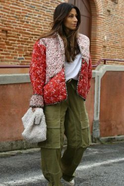 Coquette Aesthetic Red Floral Padded Short Coat - Vintage-inspired Y2K Fashion Statement