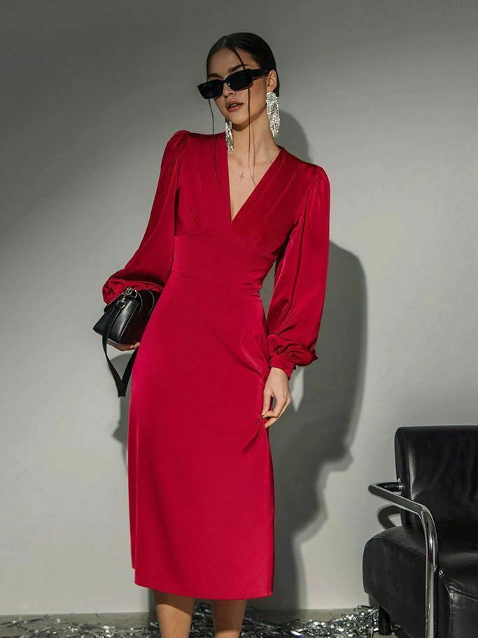 Coquette Aesthetic Red Lantern Sleeve Dress - Y2K Fashion Statement Piece Coquette Aesthetic Red Lantern Sleeve Dress - Y2K Fashion Statement Piece