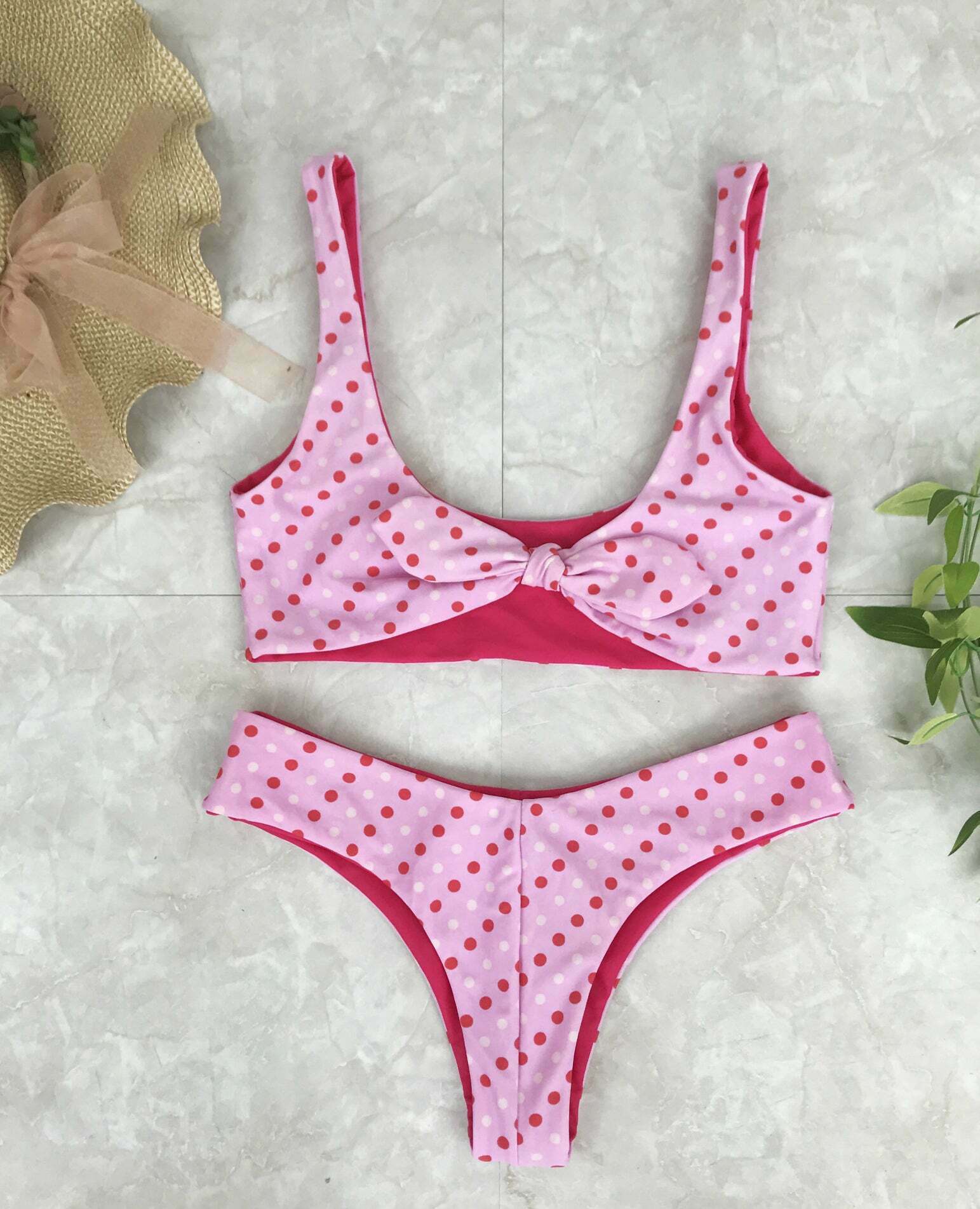 Coquette Aesthetic Red Polka Dot Bikini Set - Y2K Fashion Swimwear Coquette Aesthetic Red Polka Dot Bikini Set - Y2K Fashion Swimwear