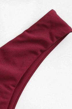 Coquette Aesthetic Red Slip High Leg Bikini Set - Y2K Fashion Swimwear