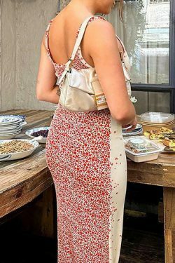 Coquette Aesthetic Red Spots Maxi Dress - Y2K Fashion Statement for Women