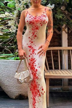 Coquette Aesthetic Red Spots Maxi Dress - Y2K Fashion Statement for Women