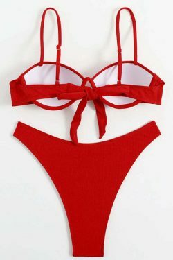 Coquette Aesthetic Red Swimsuit Bikini - Y2K Fashion Statement