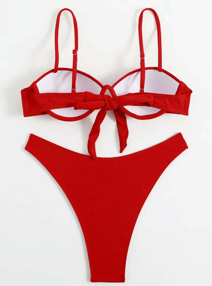 Coquette Aesthetic Red Swimsuit Bikini - Y2K Fashion Statement Coquette Aesthetic Red Swimsuit Bikini - Y2K Fashion Statement