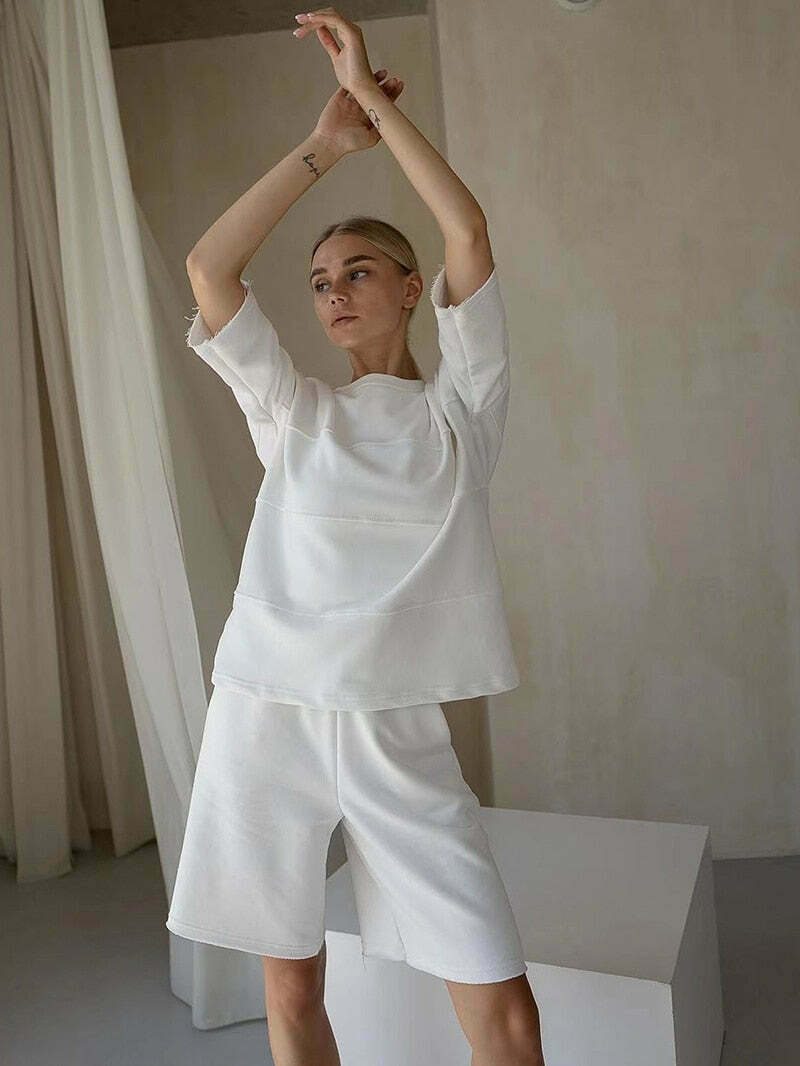 Coquette Aesthetic Remy Patchwork Shorts Set - Y2K Fashion Outfit Coquette Aesthetic Remy Patchwork Shorts Set - Y2K Fashion Outfit