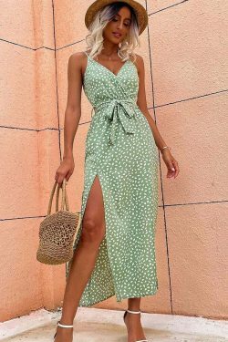Coquette Aesthetic Renny Floral Dress with Side Slit