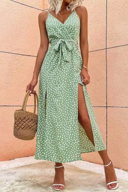 Coquette Aesthetic Renny Floral Dress with Side Slit