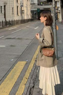 Coquette Aesthetic Reno Pleated Asymmetrical Long Skirt