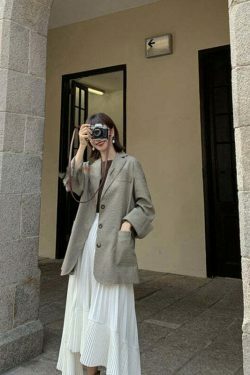 Coquette Aesthetic Reno Pleated Asymmetrical Long Skirt