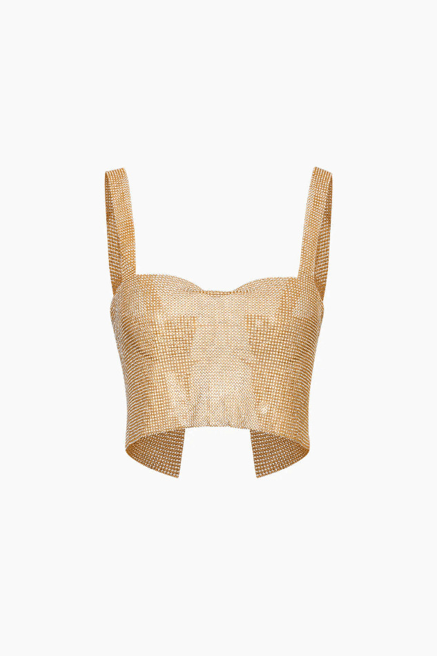 Coquette Aesthetic Rhinestone Chainmail Cami Top - Y2K Fashion Statement Piece