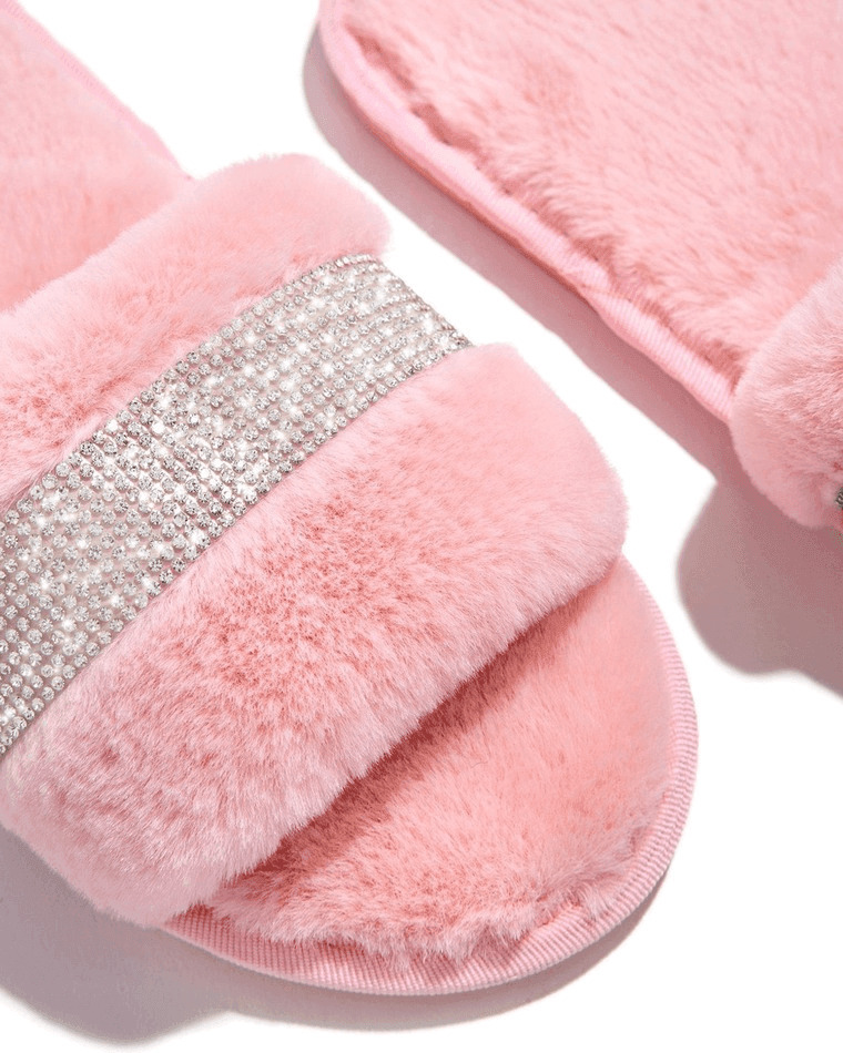 Coquette Aesthetic Rhinestone Fluff Slippers - Y2K Fashion Statement for Women Coquette Aesthetic Rhinestone Fluff Slippers - Y2K Fashion Statement for Women