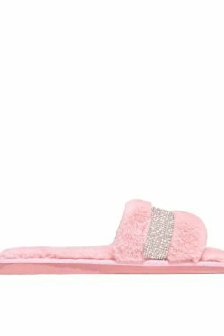 Coquette Aesthetic Rhinestone Fluff Slippers - Y2K Fashion Statement for Women